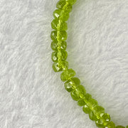 Natural Faceted Peridot Beads Bracelet 天然绿橄榄石手链 12.36g 15.5cm 5.9mm 51 Beads - Huangs Jadeite and Jewelry Pte Ltd
