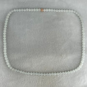 Type A White to Faint Blue Jadeite Beads Necklace 60.66g 66cm 7.0mm 98 Beads - Huangs Jadeite and Jewelry Pte Ltd