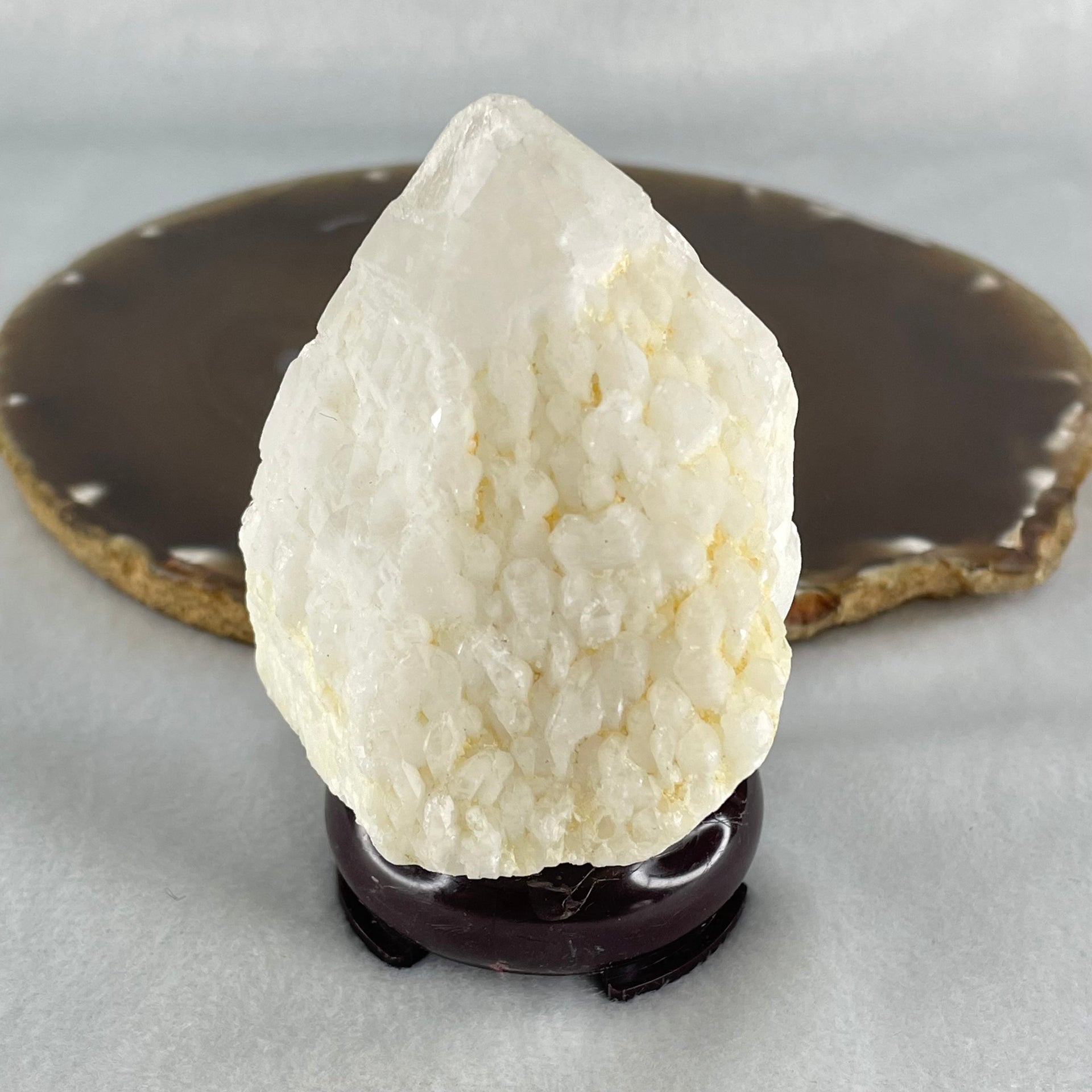 Natural Milky White Quartz Display 240.66g 63.8 by 63.3 by 87.1mm - Huangs Jadeite and Jewelry Pte Ltd