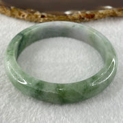Type A Lavender with Green Piao Hua Jadeite Bangle 43.66g Internal Diameter 55.5mm 11.9 by 7.5mm (Significant External Roughs and Lines) - Huangs Jadeite and Jewelry Pte Ltd