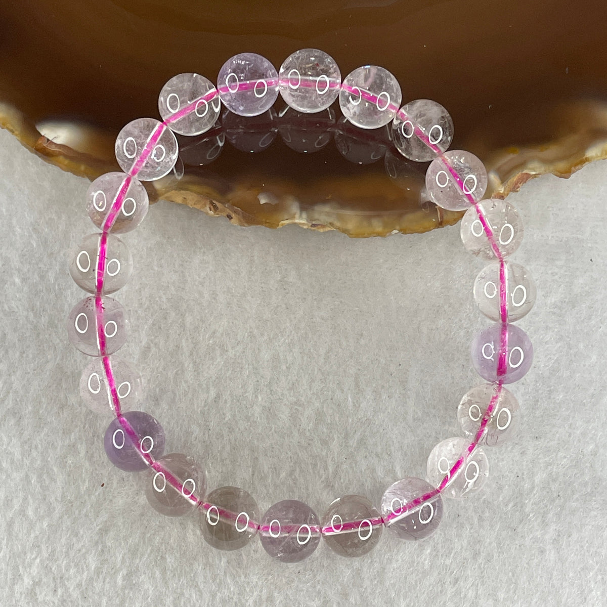 Certified Entry-Grade Natural Super 7 Crystal Beads Bracelet | Bold Mid-to-Large Showcase Strand | Authentic Sacred Seven Multi-Mineral Inclusions Quartz Spiritual Catalyst & Auric Shield Bracelet (23.75g | 17cm Length | 9.3mm | 22 Beads)