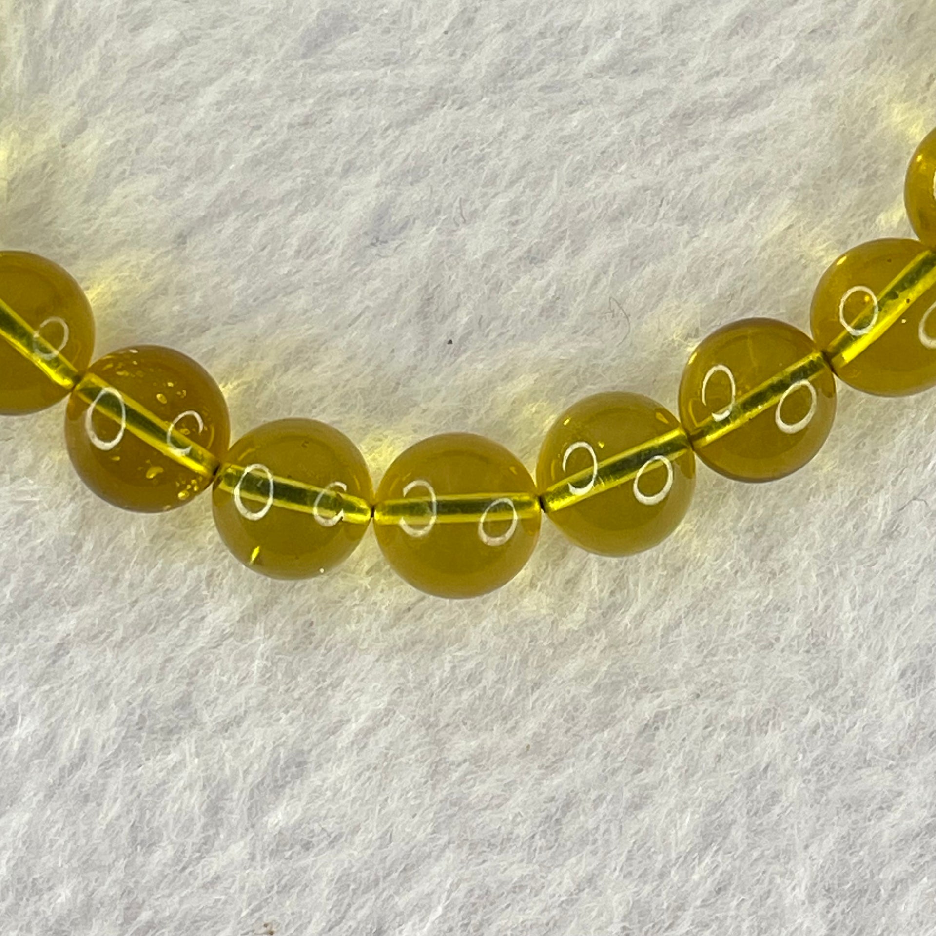 Natural Purple Honey Amber Beads Bracelet 天然紫蜜琥珀手链 4.95g 15cm 7.2mm 25 Beads - Huangs Jadeite and Jewelry Pte Ltd