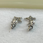 Faux Pearl with Crystals in Sliver Star Earrings 1.78g 1.5 by 1.0mm - Huangs Jadeite and Jewelry Pte Ltd