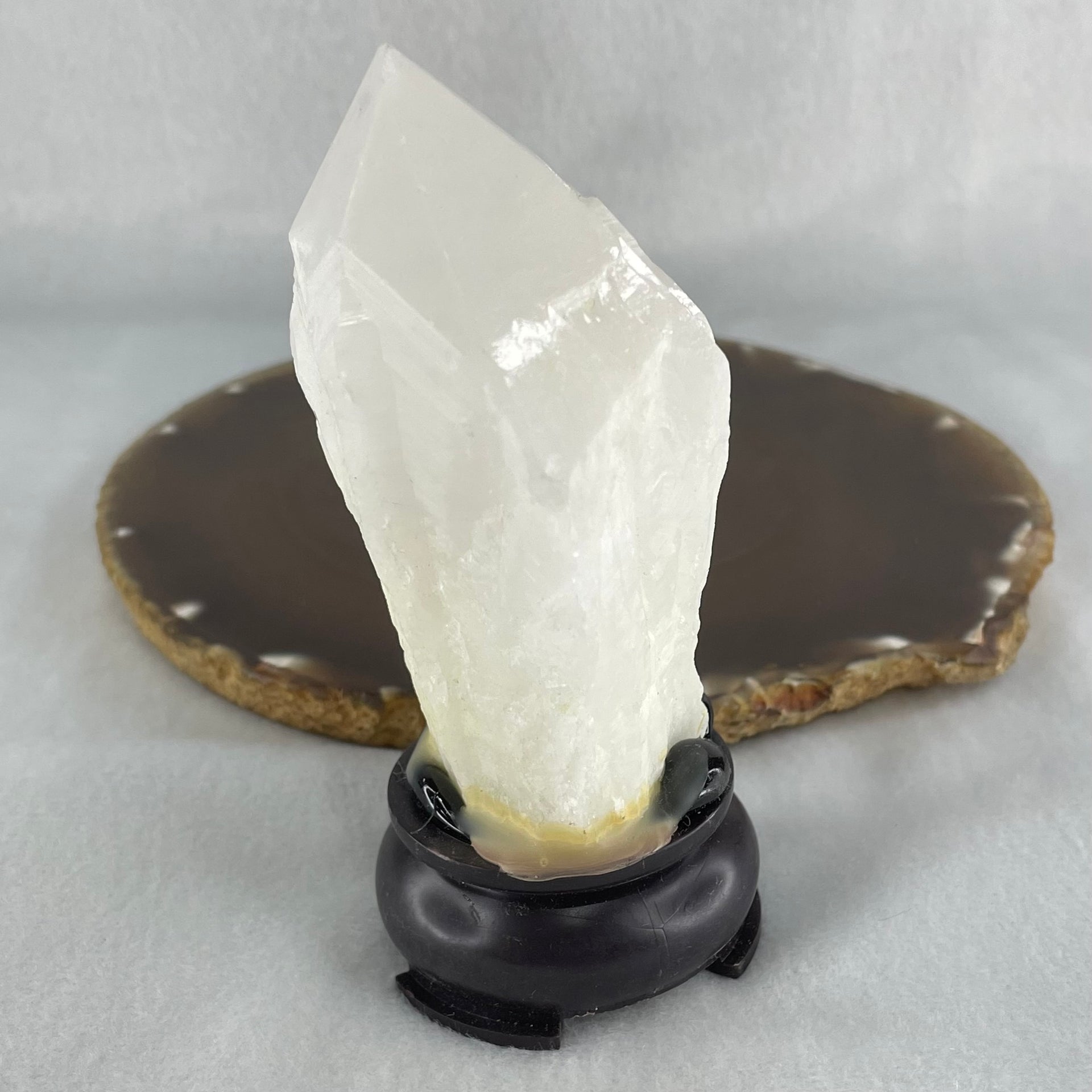 Natural Milky White Quartz Display 237.47g 55.9 by 47.1 by 108.9mm - Huangs Jadeite and Jewelry Pte Ltd