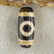 Natural Powerful Tibetan Old Oily Agate 2 Eyes Dzi Bead Heavenly Master (Tian Zhu) 二眼天诛 5.74g 27.3 by 11.6mm - Huangs Jadeite and Jewelry Pte Ltd
