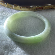 Natural Type A Faint Green Faint Lavender Jadeite Bangle 36.23g Inner Diameter 51.6mm 8.6 by 8.9mm (Very Very Slight Internal Lines) - Huangs Jadeite and Jewelry Pte Ltd