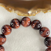 Natural Red Tiger's Eye Quartz Beads Bracelet 63.42g 17cm 14.5mm 15 Beads - Huangs Jadeite and Jewelry Pte Ltd