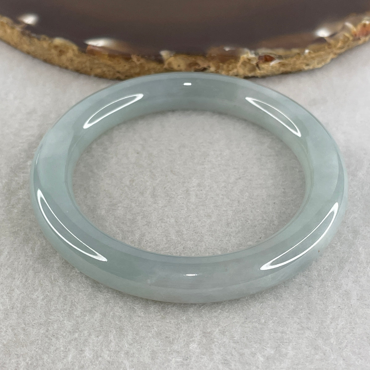 Certified Natural Type A Light Lavender Jadeite Full Round Bangle | 52.0mm Inner Diameter (43.91g | 9.3x9.5mm | Crown & Third Eye Chakra Harmony, Noble Serenity & Peace Shield) (Very Slight Internal Line) - Huangs Jadeite and Jewelry Pte Ltd