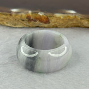 Type A Light Lavender Wuji Grey and Green Jadeite Ring 10.49g 12.4 by 4.6mm US10 HK22 - Huangs Jadeite and Jewelry Pte Ltd