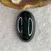 Type A Translucent Black Omphacite Jadeite Round Cabouchon Stone For Setting 1.54g 15.5 by 9.8 by 5.0mm - Huangs Jadeite and Jewelry Pte Ltd