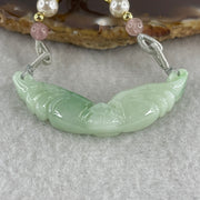 Natural Type A Green Jadeite Butterfly with Coins Pendant | Transformation, Longevity & Double Wealth Talisman (11.90g | 49.8 x 17.8 x 7.0mm) - Huangs Jadeite and Jewelry Pte Ltd