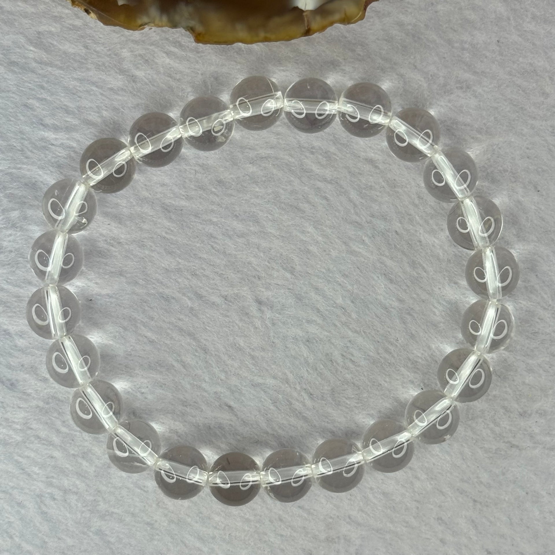 Natural Clear Quartz Bracelet 天然白水晶手链 18.61g 16.5cm 8.4mm 24 Beads - Huangs Jadeite and Jewelry Pte Ltd