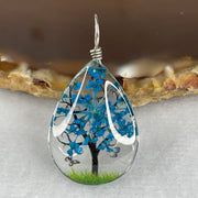 Man Made Bule with Brown Glass Tree Charm 5.11g 24.8 by 18.0 by 9.8mm - Huangs Jadeite and Jewelry Pte Ltd