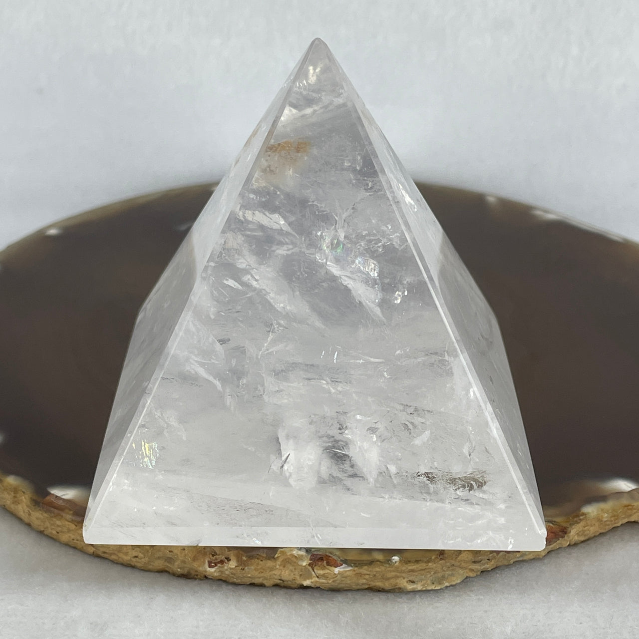 High Grade 324g Natural Clear Quartz Sacred Pyramid | Ultimate High-Clarity Energy Amplifier | Master Manifestation & Mental Focus Monolith (68.8x70.0mm)