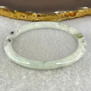 Type A Faint Lavender with Moss Green and Grey Patches Jadeite Bangle Internal Diameter 59.7mm 23.90g 6.8 by 6.8mm (External Lines) - Huangs Jadeite and Jewelry Pte Ltd