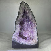 Natural Triangular Shape Amethyst Cave with Wooden Display 4,756.5g 200.0 by 170.0 by 295.0mm - Huangs Jadeite and Jewelry Pte Ltd