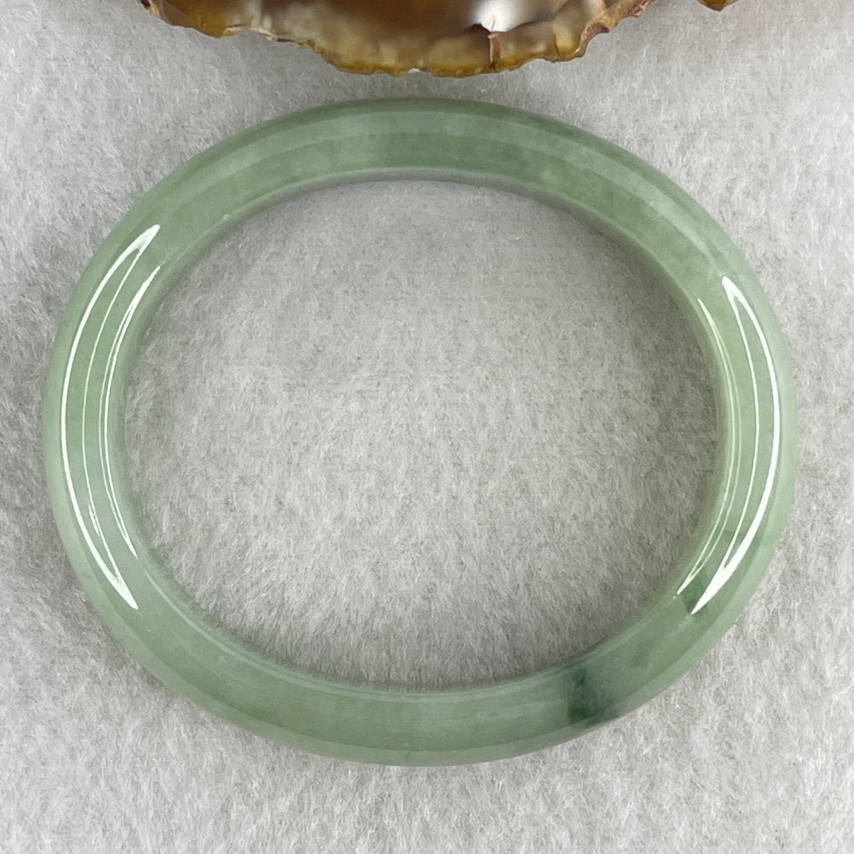 Certified Natural Type A Jelly Green Jadeite Oval Bangle | (43.99g | 55.1mm Inner Diameter | 12.5mm x 7.0mm | Close to Perfect | Radiance, Steady Wealth "Zheng Cai" Anchor & Feng Shui Prosperity Catalyst) - Huangs Jadeite and Jewelry Pte Ltd