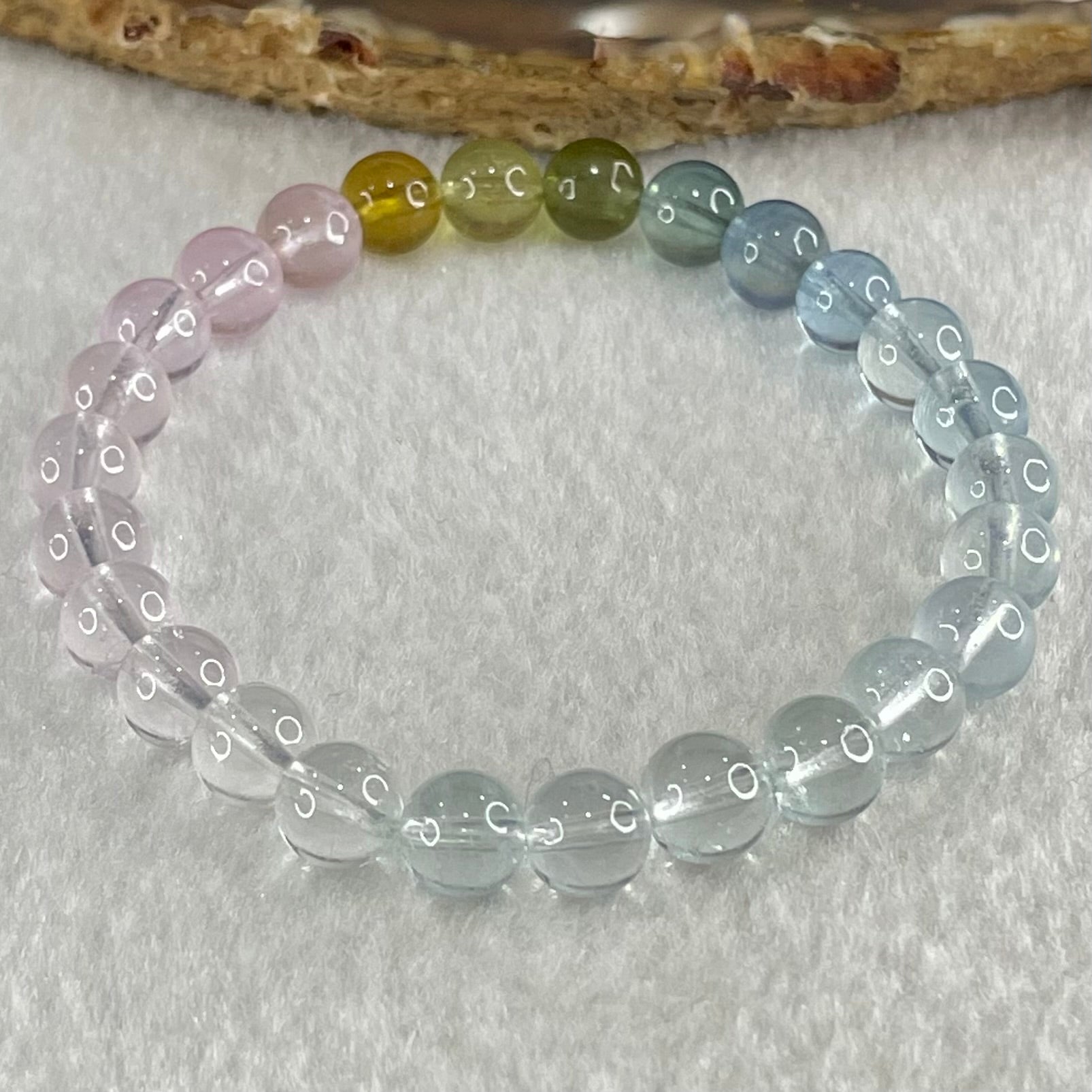 Very Very High Grade Transparent Natural Morganite Beryl Beads Bracelet 13.27g 15.5cm 7.3mm 26 Beads - Huangs Jadeite and Jewelry Pte Ltd