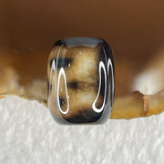 Natural Powerful Tibetan Old Oily Dark and Light Brown Agate Cai Shen Dzi Bead Heavenly Master (Tian Zhu) 2.65g 13.4 by 10.5mm - Huangs Jadeite and Jewelry Pte Ltd