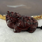 Natural African Rosewood Dragon Tortoise Handplay 天然非洲紫檀龙龟手把件 50.20g 60.8 by 36.6 by 40.0mm - Huangs Jadeite and Jewelry Pte Ltd