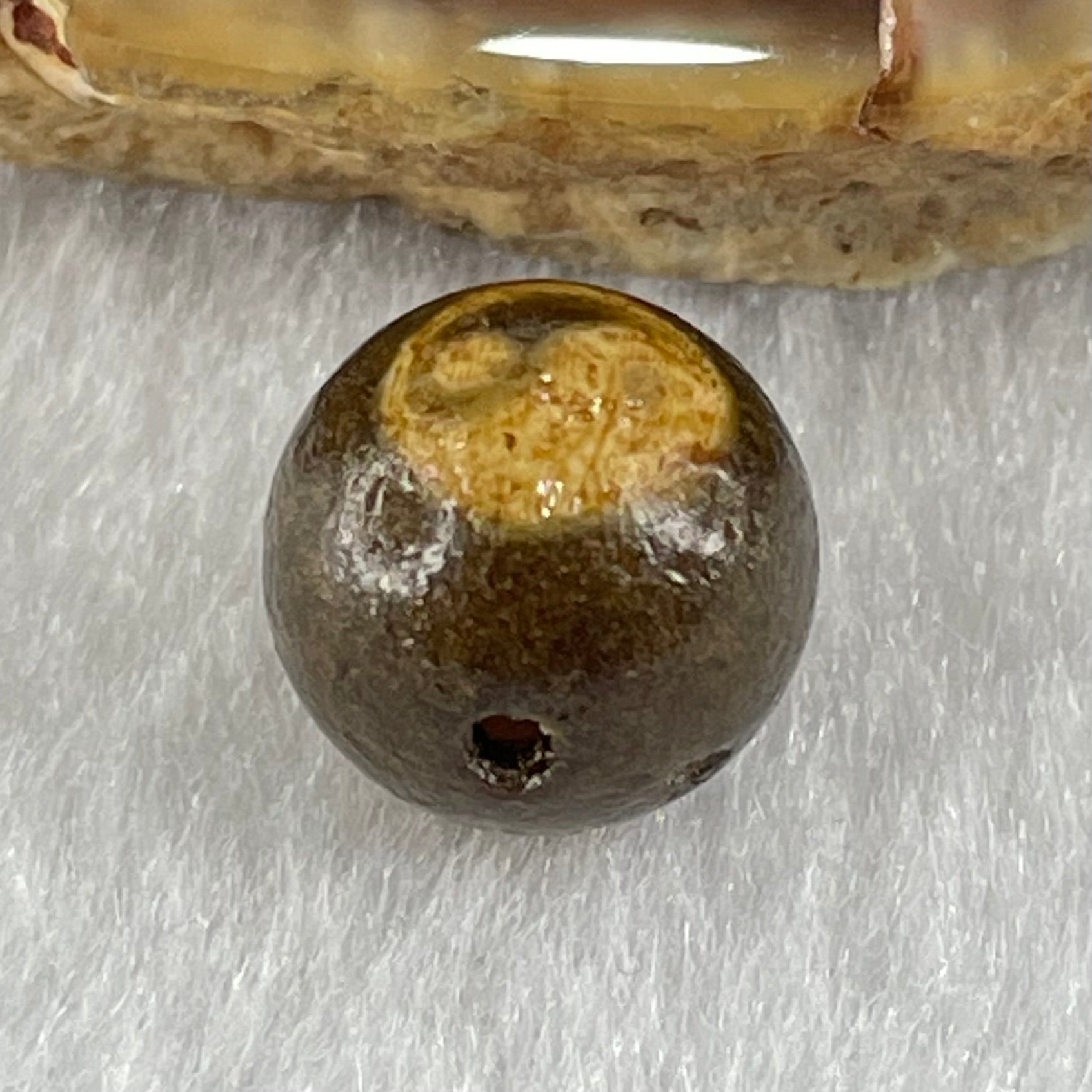 Natural Powerful Tibetan Old Oily Agate Yin Yang Bead Heavenly Master (Tian Zhu) 1.50g 10.1 by 10.5mm - Huangs Jadeite and Jewelry Pte Ltd