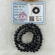 Type A Opaque Black Omphacite Jadeite Beads Necklace 75.66g 66cm 8.1mm 84 Beads - Huangs Jadeite and Jewelry Pte Ltd
