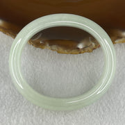 Type A Natural Jelly Light Green Jadeite Oval Bangle 47.17g Inner Diameter 54.6mm 12.3 by 8.2mm (Internal Line) - Huangs Jadeite and Jewelry Pte Ltd