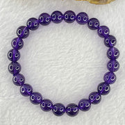 Very Good Grade Natural Amethyst Bracelet 18.35g 16cm 8.4mm 24 Beads - Huangs Jadeite and Jewelry Pte Ltd