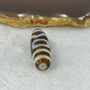 Natural Powerful Tibetan Old Oily Agate Sky Door Serenity 1 Eye Dzi Bead Heavenly Master (Tian Zhu) 一眼天诛 9.85g 37.2 by 13.2mm - Huangs Jadeite and Jewelry Pte Ltd