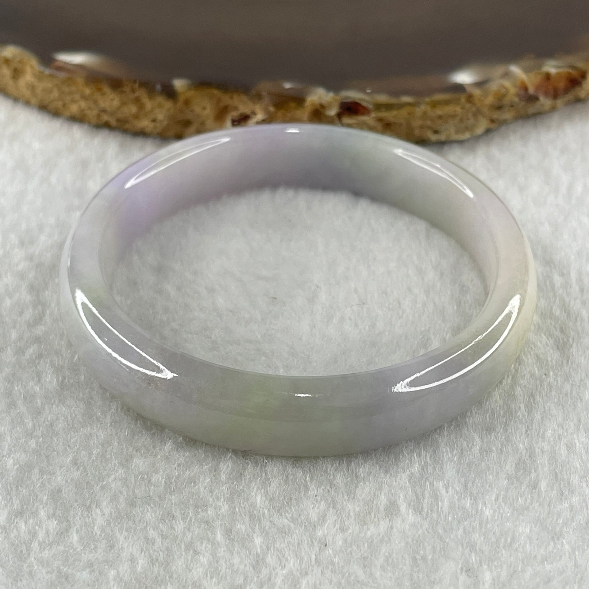 Type A Natural Lavender Jadeite Oval Bangle 29.01g Inner Diameter 52.0mm 10.1 by 6.2mm (Slight Internal Line) - Huangs Jadeite and Jewelry Pte Ltd