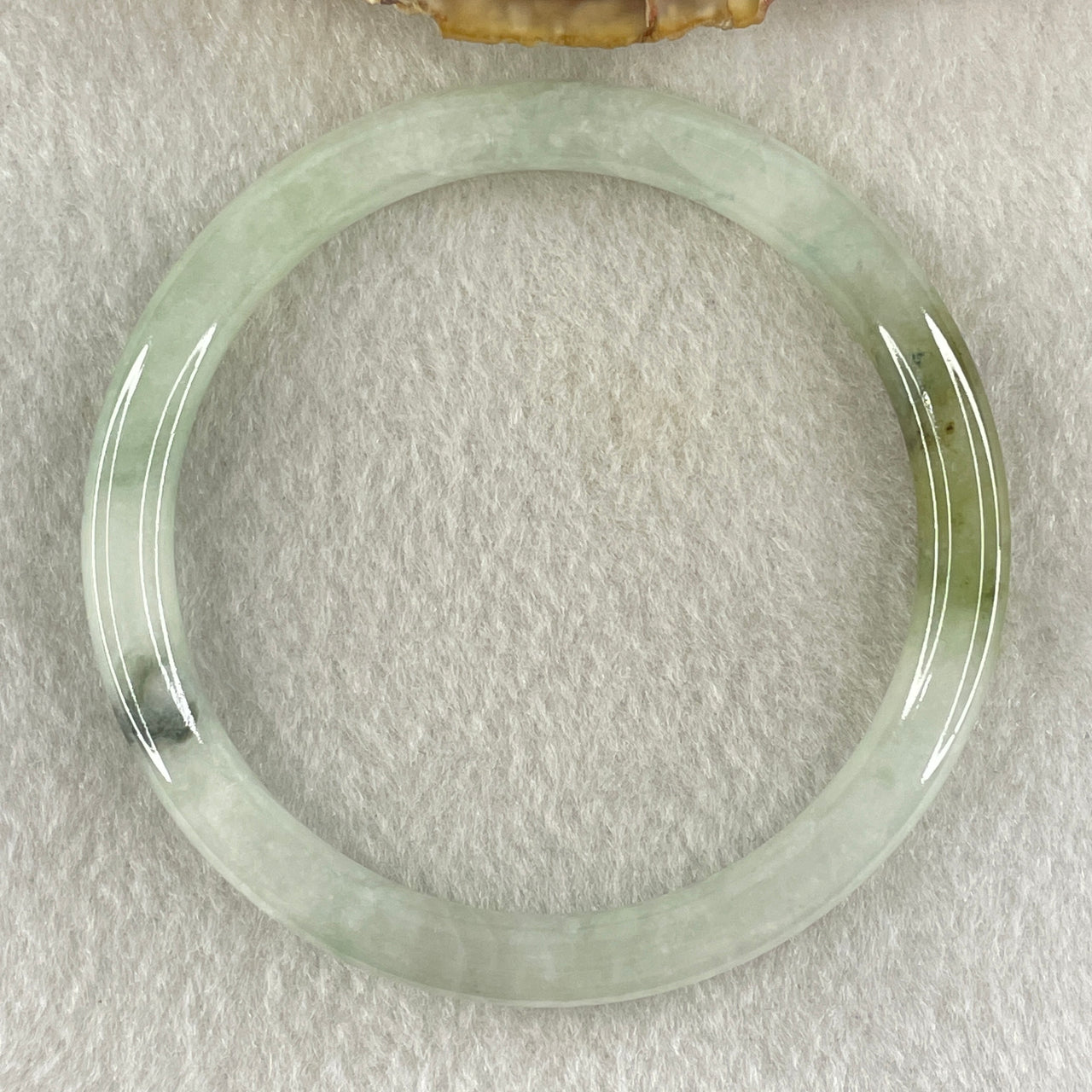 Type A Blueish Green with Brownish Piao Hua Jadeite Bangle Internal Diameter 56.1mm 23.86g 6.7 by 6.9m (Slight Internal Lines) - Huangs Jadeite and Jewelry Pte Ltd