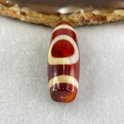 Natural Powerful Tibetan Old Oily Red White Agate One Eye Earth Element Dzi Bead Heavenly Master (Tian Zhu) 一眼土元素天珠 10.72g 37.5 by 13.5mm - Huangs Jadeite and Jewelry Pte Ltd