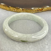Type A Light Lavender with Moss Green Patch Jadeite Bangle Internal Diameter 55.0mm 53.12g 12.5 by 8.4mm (Slight Internal Lines) - Huangs Jadeite and Jewelry Pte Ltd