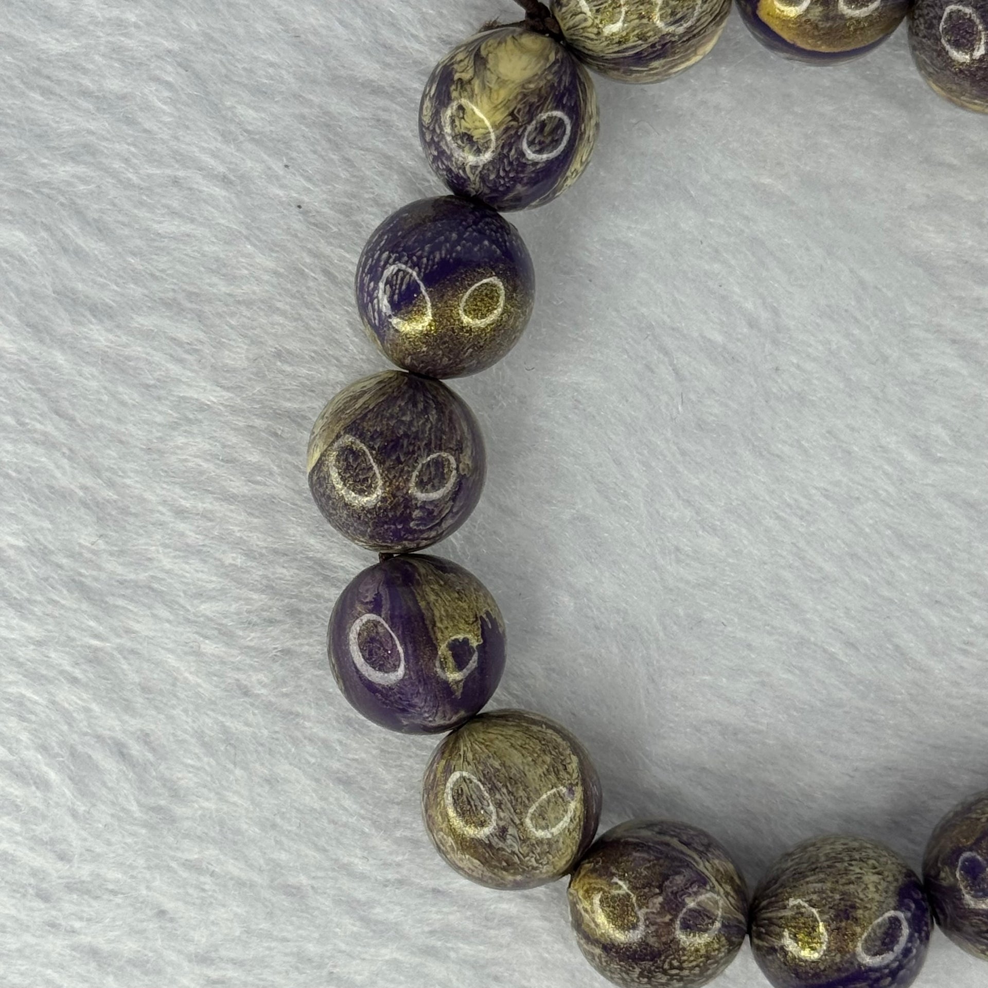 Painted Wood Bracelet 19.29g 12.3 mm 16 Beads - Huangs Jadeite and Jewelry Pte Ltd