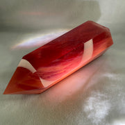 Cherry Quartz Tower with Wooden Stand Display 1440.9g 84.9 by 68.0 by 205.0mm - Huangs Jadeite and Jewelry Pte Ltd