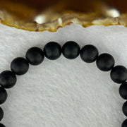 Natural Dark Matt Black Amber Beads Bracelet 天然大黑天翁琥珀手链 7.30g 16cm 8.4mm 23 Beads - Huangs Jadeite and Jewelry Pte Ltd