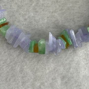 Natural Type A Lavender with Green Yellow Jadeite Irregular Bracelet 14.36g 14cm 8.2mm 94 Pcs - Huangs Jadeite and Jewelry Pte Ltd