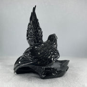 Black Stone Eagle with Pond Display 1,392.2g 270.0 by 165.0 by 190.0mm - Huangs Jadeite and Jewelry Pte Ltd
