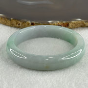 Certified Type A Natural Jelly Faint Green with Faint Lavender with Emerald Green Spot Jadeite Bangle 65.47g Inner Diameter 57.5mm 12.8 by 9.0mm (Very Very Slight Internal Line) - Huangs Jadeite and Jewelry Pte Ltd