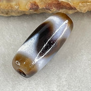 Natural Powerful Tibetan Old Oily Agate Tiger Tooth Daluo Dzi Bead Heavenly Master (Tian Zhu) 2.20g 20.2 by 6.5mm - Huangs Jadeite and Jewelry Pte Ltd