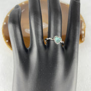Natural-Blueish-Green-Tourmaline-Heart-Shape-in-S925-Sliver-Ring-1.60g-5.2-by-5.5-by-2.0mm-(Adjustable-Size)