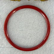 Natural Red Cinnabar Bangle with Inscription 15.30g Internal Diameter 60.7mm 5.3 by 5.5mm - Huangs Jadeite and Jewelry Pte Ltd