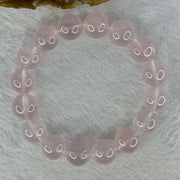 Natural Rose Quartz Beads Bracelet 天然玫瑰石英珠手链 52.64g 18.5cm 13.8mm 16 Beads - Huangs Jadeite and Jewelry Pte Ltd