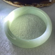 Certified Natural Type A Light Green Jadeite Bangle | (71.72g | 54.8mm Inner Diameter | 16.2mm Wide x 8.9mm | Perfect | Radiance, Steady Wealth "Zheng Cai" Anchor & Feng Shui Prosperity Catalyst) - Huangs Jadeite and Jewelry Pte Ltd
