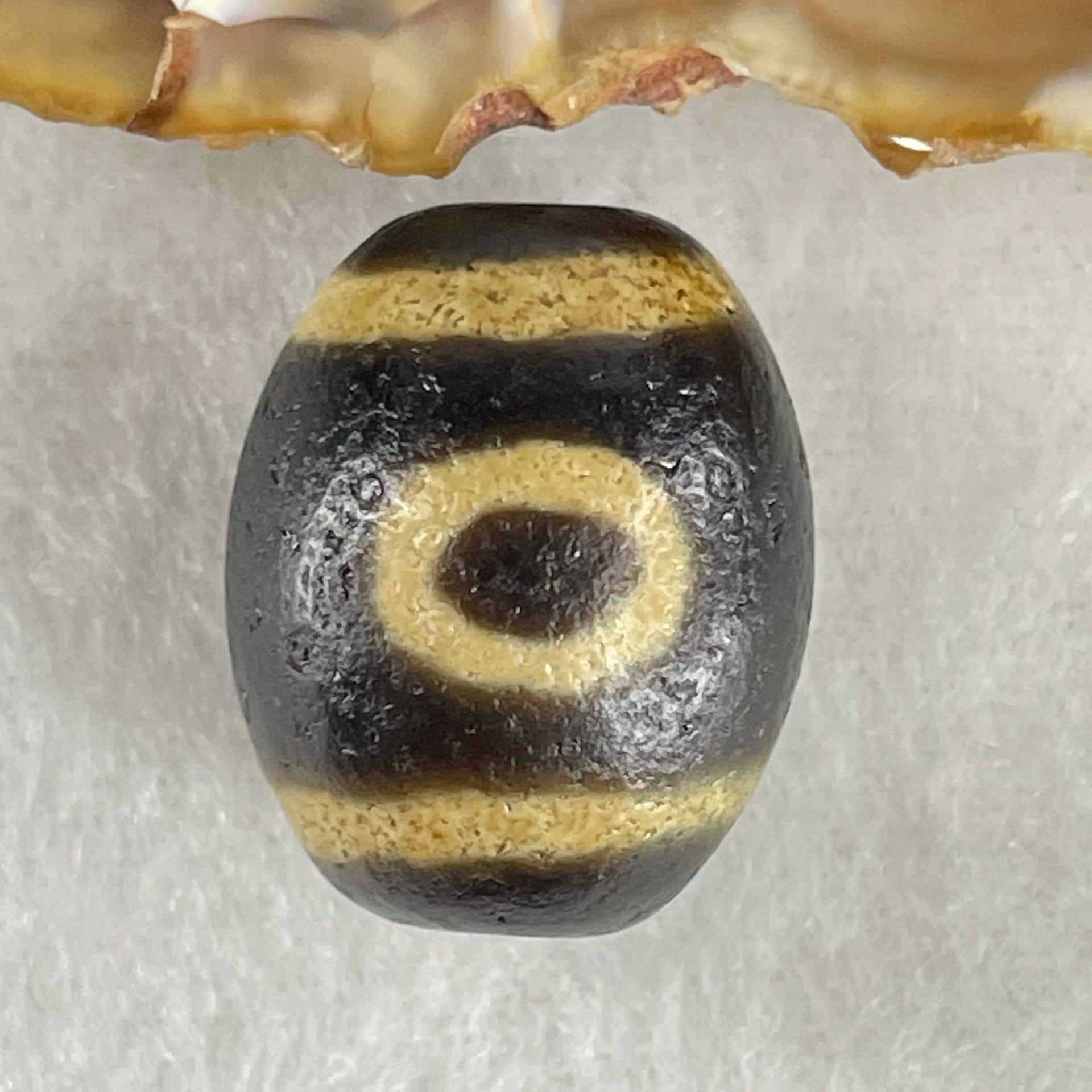 Natural Powerful Tibetan Old Oily Agate Sky Door Serenity 1 Eye Dzi Bead Heavenly Master (Tian Zhu) 一眼天诛 8.26g 20.9g by 16.8mm - Huangs Jadeite and Jewelry Pte Ltd