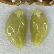 Grand Master Type A Yellow Jadeite Dragon Turtle Pair 54.05g 49.6 by 27.2 by 13.6mm - Huangs Jadeite and Jewelry Pte Ltd