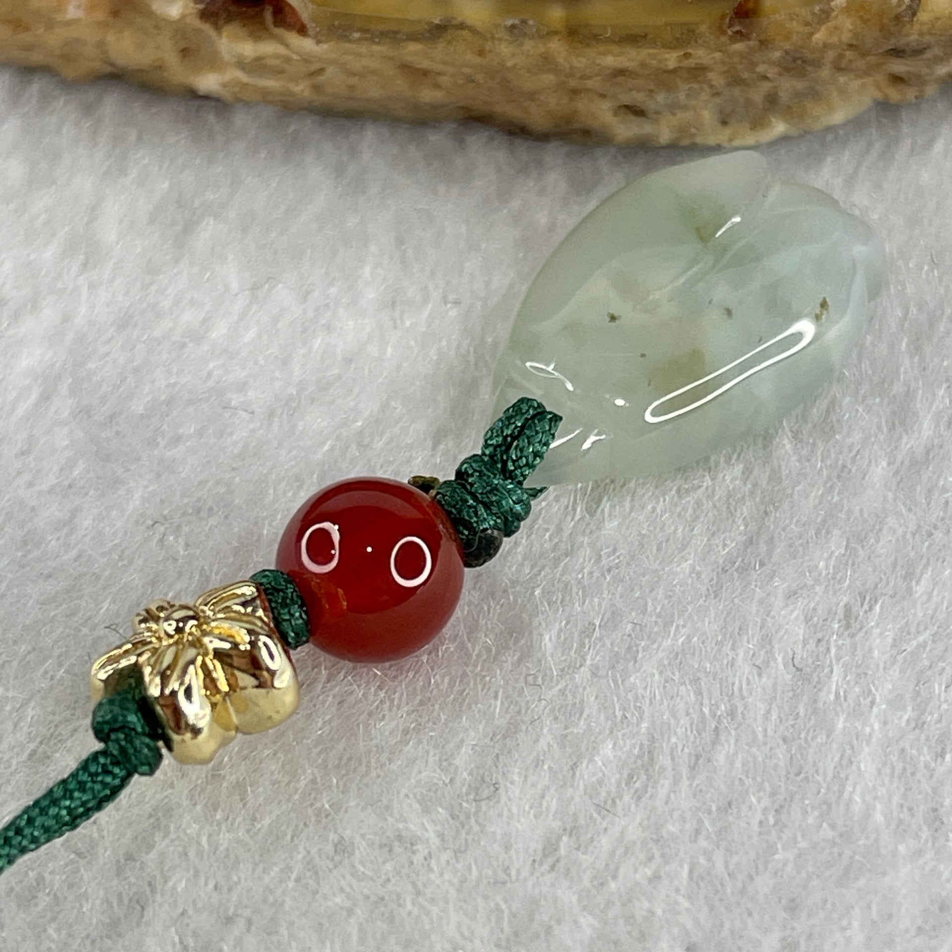 Natural Type A Light Green Jadeite Flower Charm 2.72g 18.2 by 10.8 by 5.1mm - Huangs Jadeite and Jewelry Pte Ltd