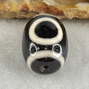Natural Powerful Tibetan Old Oily Agate 1 Eye With Swastika Dzi Bead (Hotu Dzi) 4.46g 17.4 by 12.9mm - Huangs Jadeite and Jewelry Pte Ltd