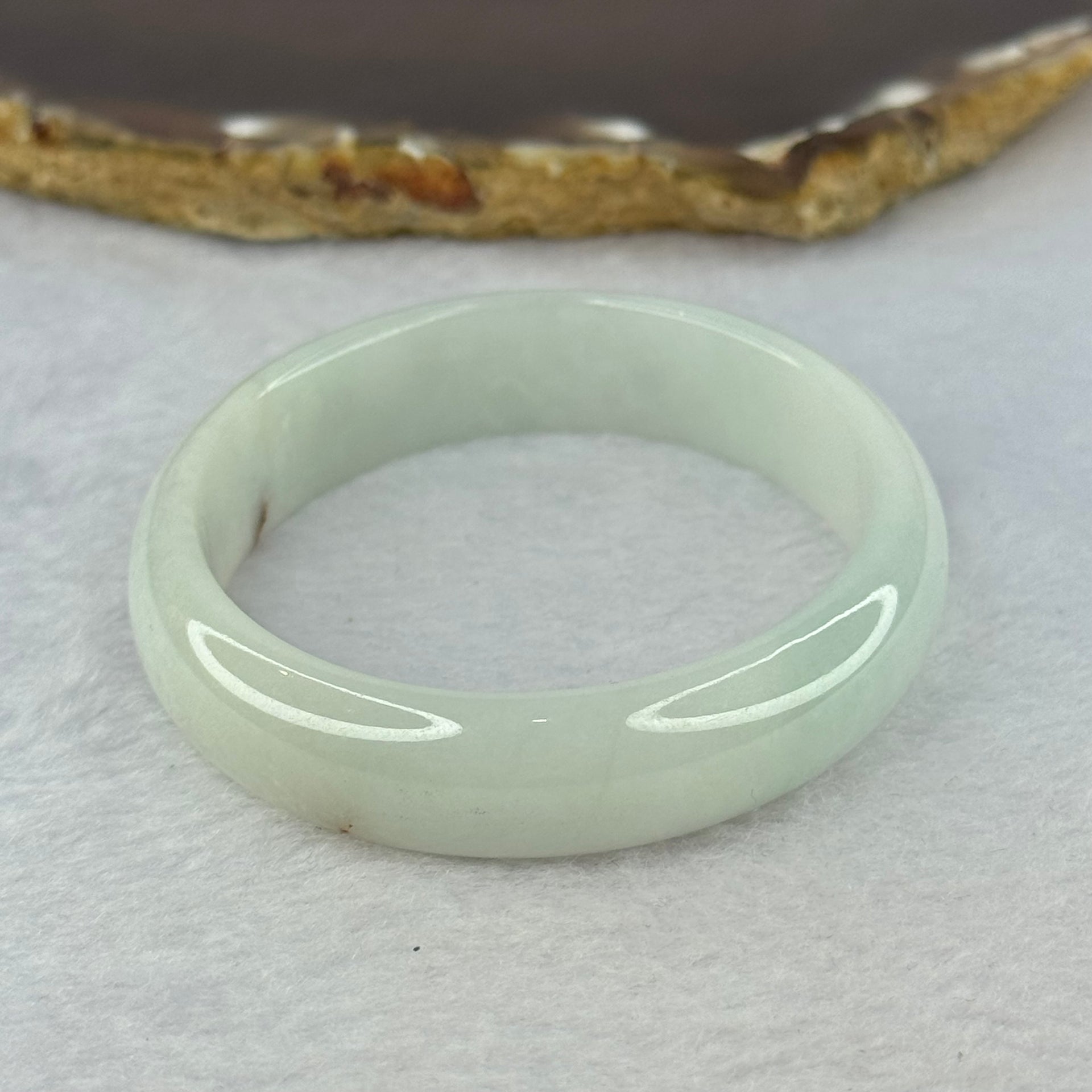 Type A Sky Blue Jadeite Oval Bangle 34.39g Internal Diameter 53.7mm 12.5 by 6.2mm (Slight External Line) - Huangs Jadeite and Jewelry Pte Ltd
