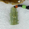 Type A Yellow Green Jadeite God of Fortune Cai Shen Ye 18.26g 39.4 by 22.6 by 12.3mm - Huangs Jadeite and Jewelry Pte Ltd